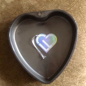 Antique metal cake pan heart shape